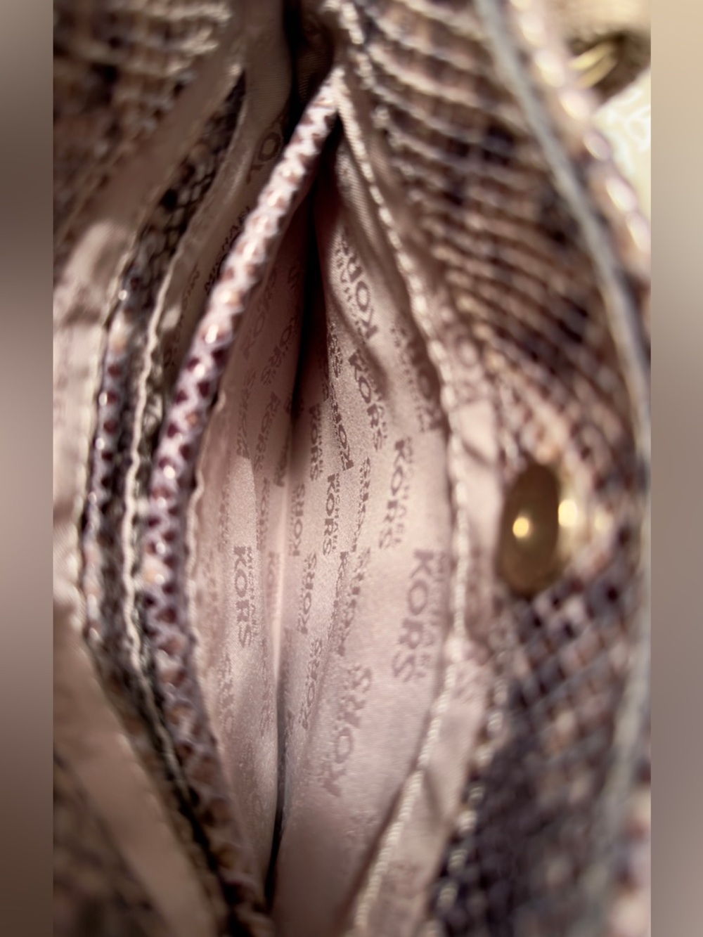 MICHAEL KORS  Fulton Logo Snake Print Crossbody Messenger Bag - Picture 7 of 11